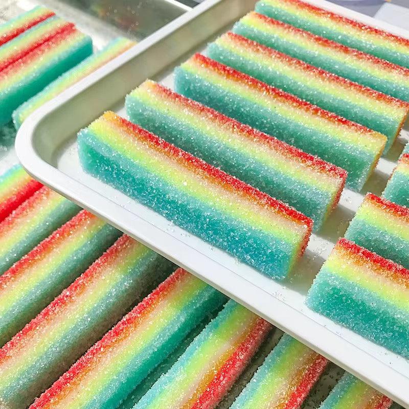 Sour Rainbow Candy Squishy | Slow Rising Candy Strip Squishy | Sensory Fidget Toy