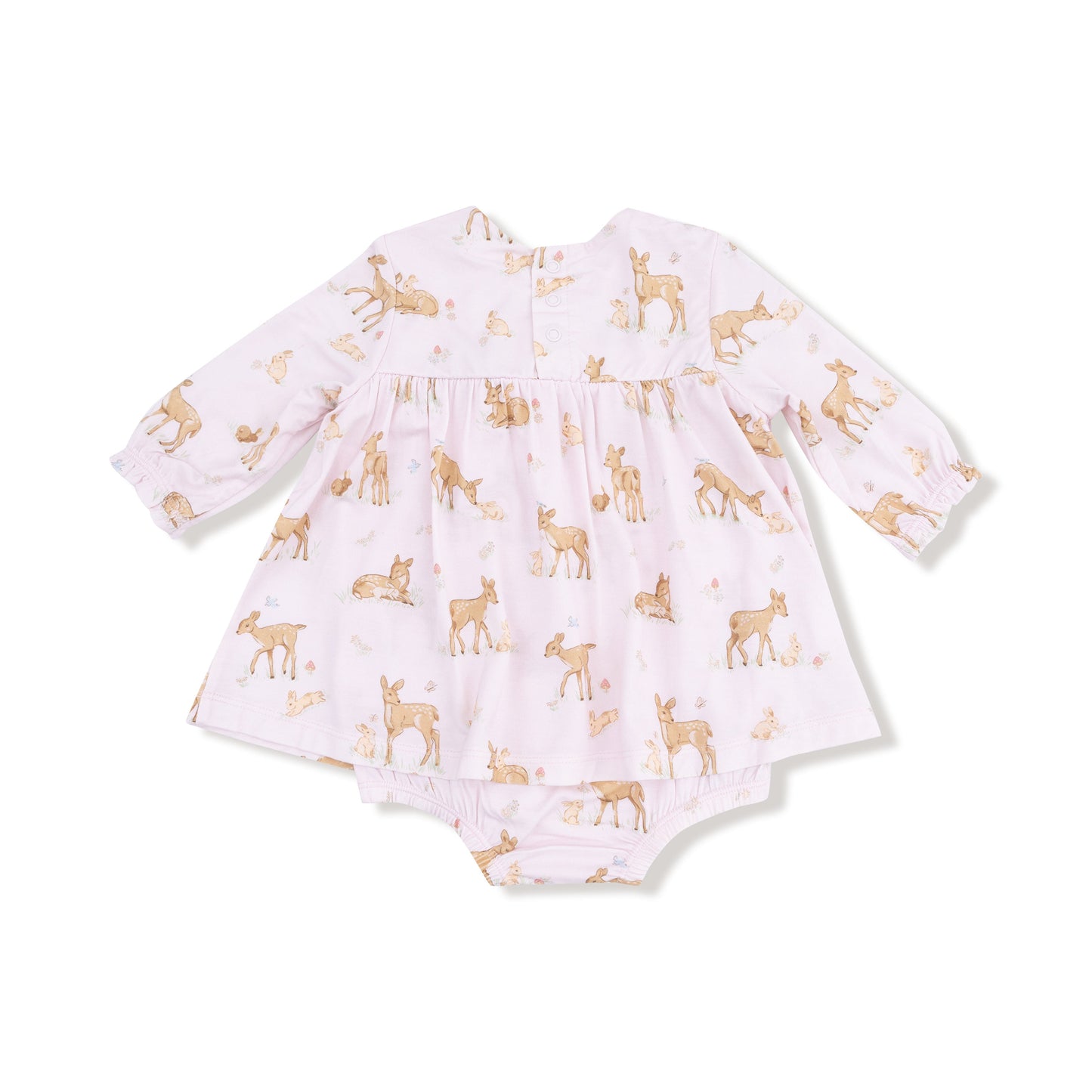 Long Sleeve Smocked Ruffle Bubble with Skirt
