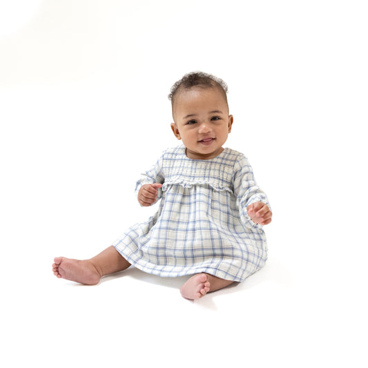 Long Sleeve Smocked Ruffle Bubble with Skirt