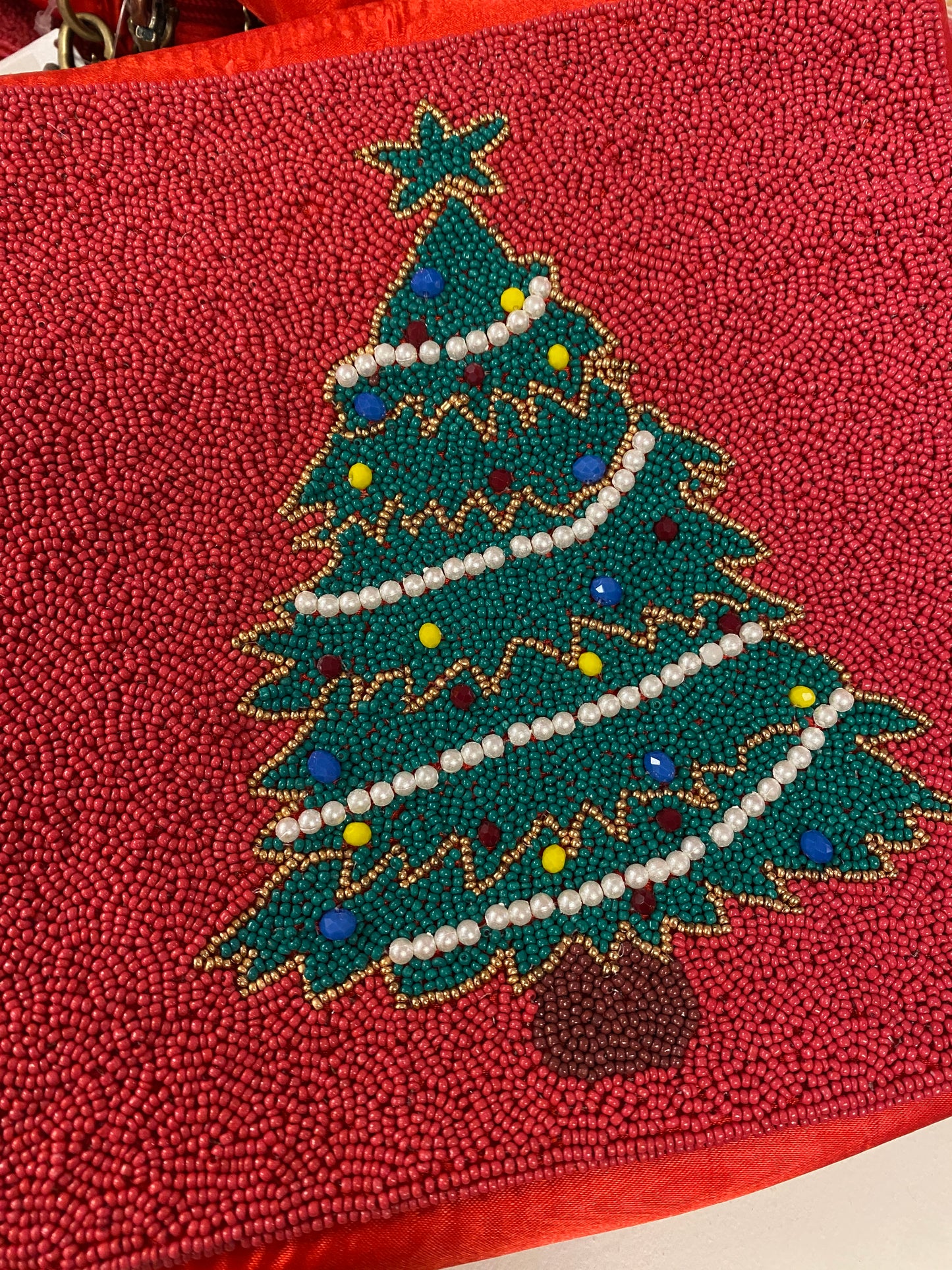 Rockin' Around The Christmas Tree Beaded Purse