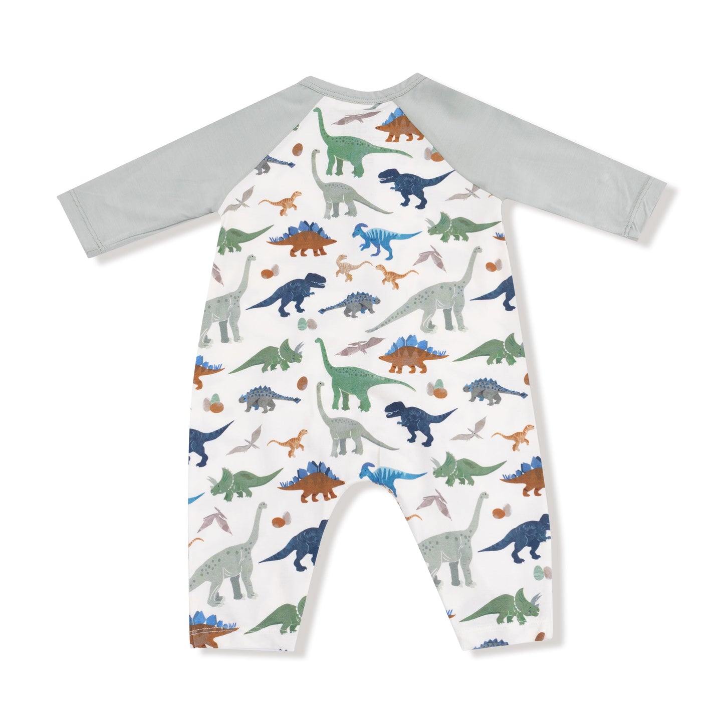 Washy Dinos - Long Sleeve Raglan Henley Romper