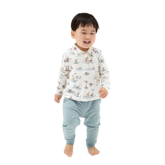 Long Sleeve Polo Shirt with Bamboo Jogger
