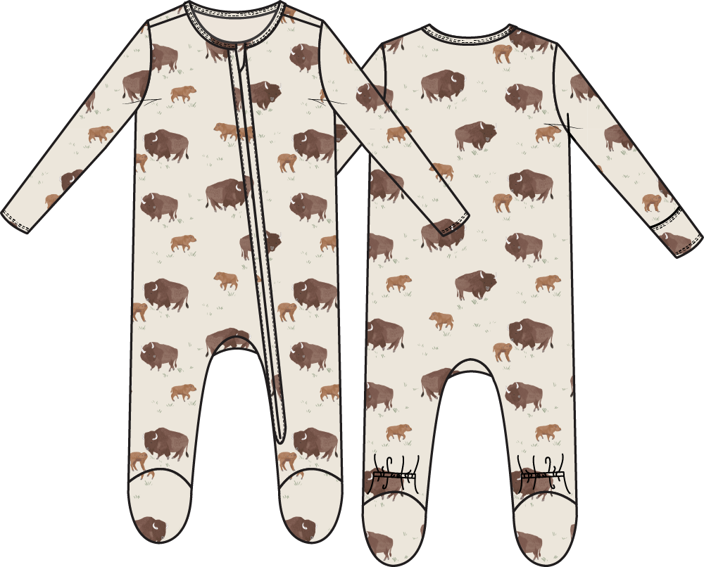 American Buffalo - 2 Way Zipper Footie