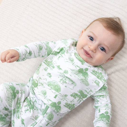 Golf Toile Green - Feeding Bib