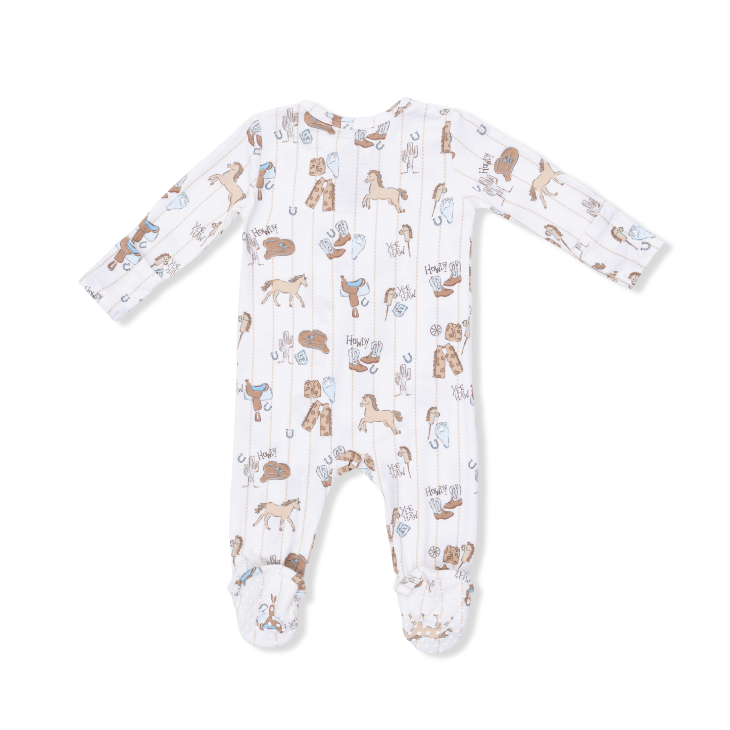 Cowboy Nursery -  2 Way Zipper Footie, Bandana Bib, & Swaddle Blanket Set