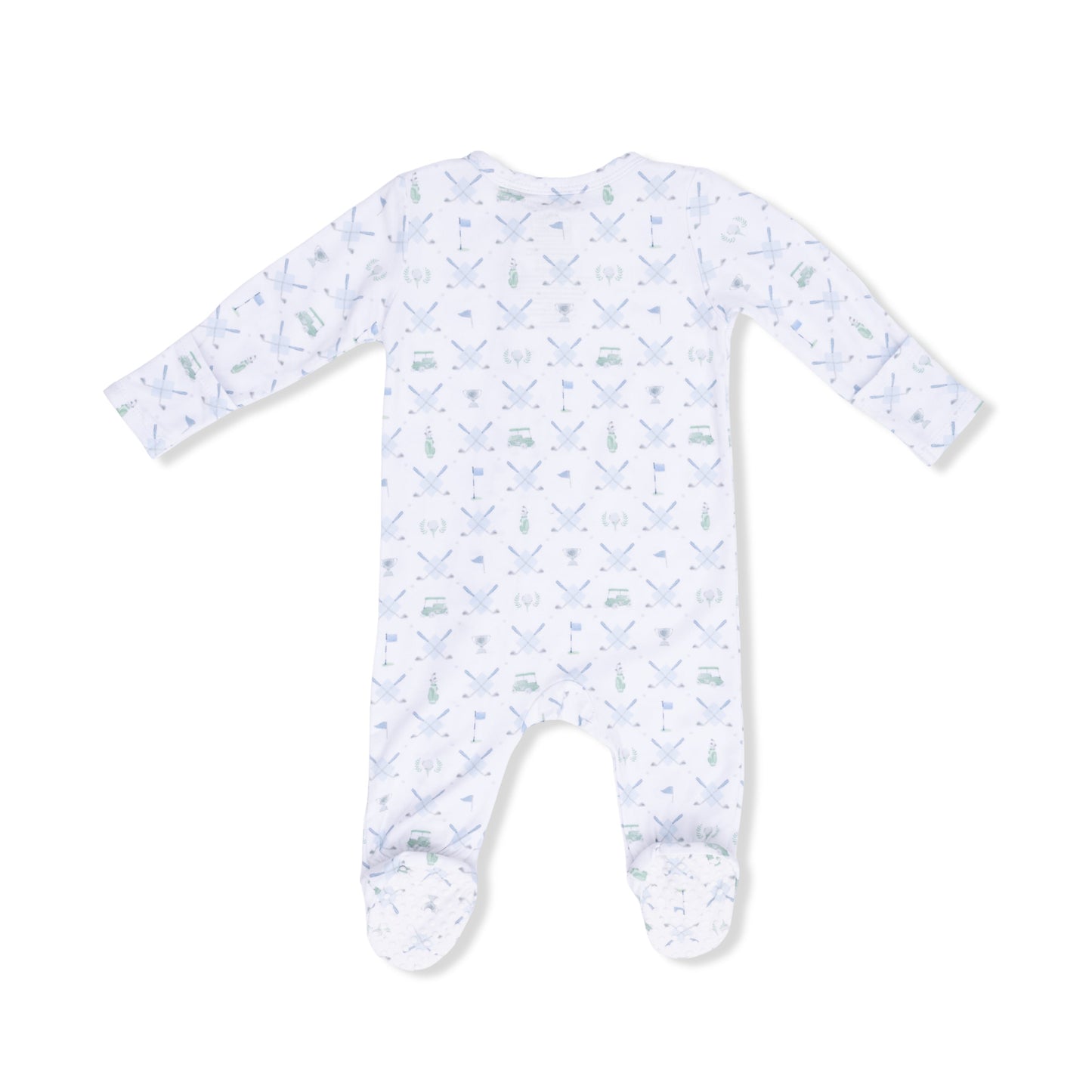 Golf Trellis Blue - 2 Way Zipper Footie & Swaddle Blanket