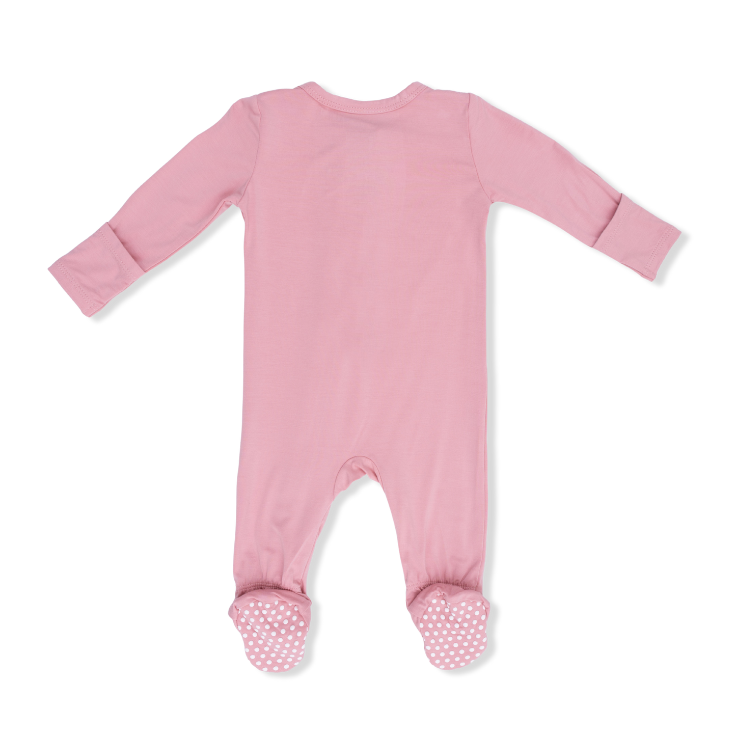 Solid Rose Elegance - 2 Way Zipper Footie