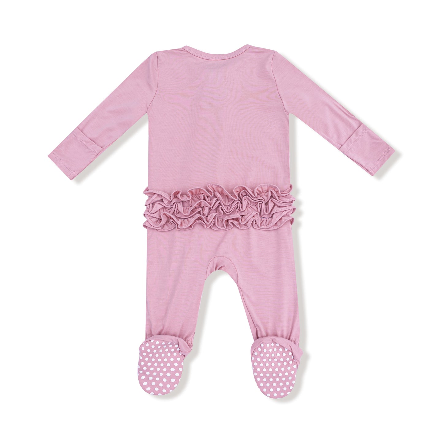 2 Way Zipper Ruffle Back Footie