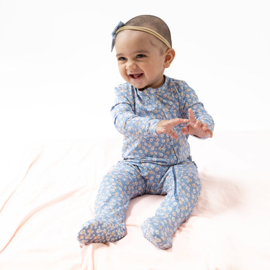 2 Way Zipper Ruffle Back Footie