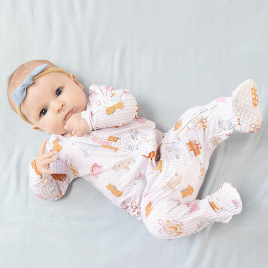 2 Way Zipper Ruffle Back Footie