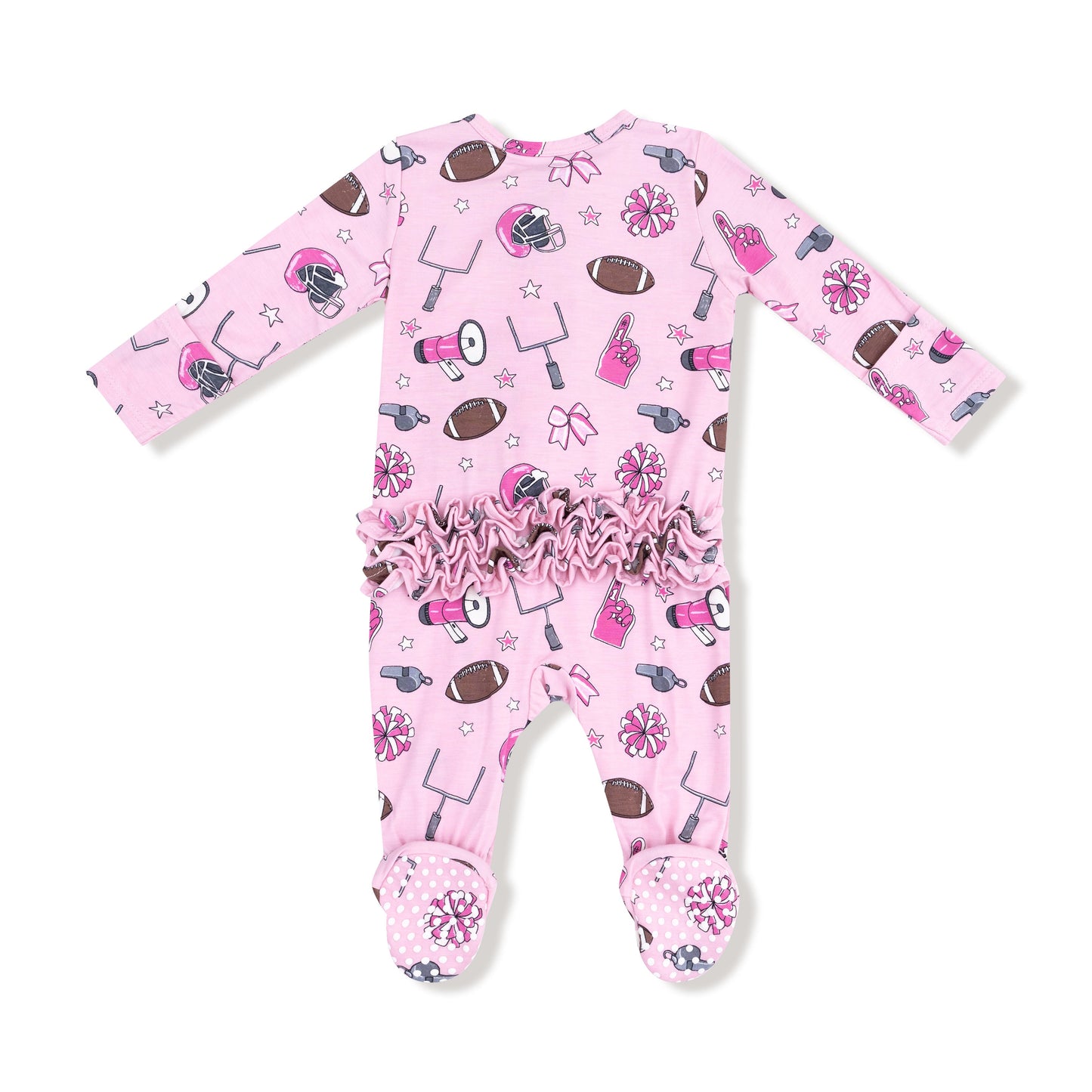 2 Way Zipper Ruffle Back Footie