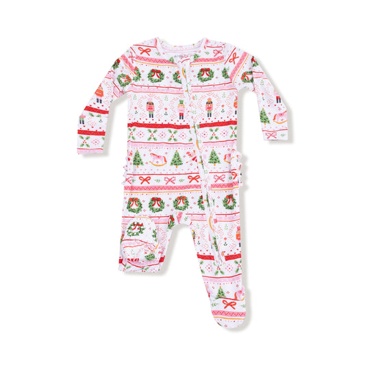 2 Way Zipper Ruffle Back Footie