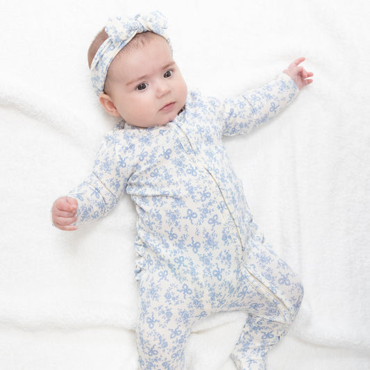 2 Way Zipper Ruffle Back Footie
