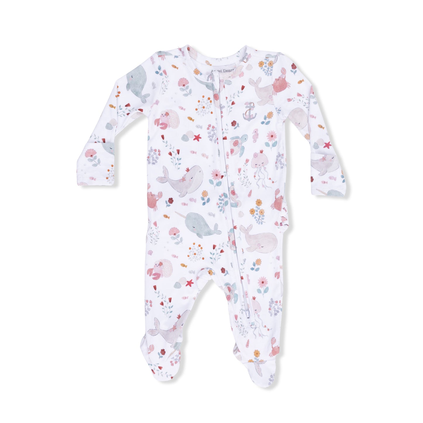 Garden Sea Creatures - 2 Way Ruffle Back Zipper Footie