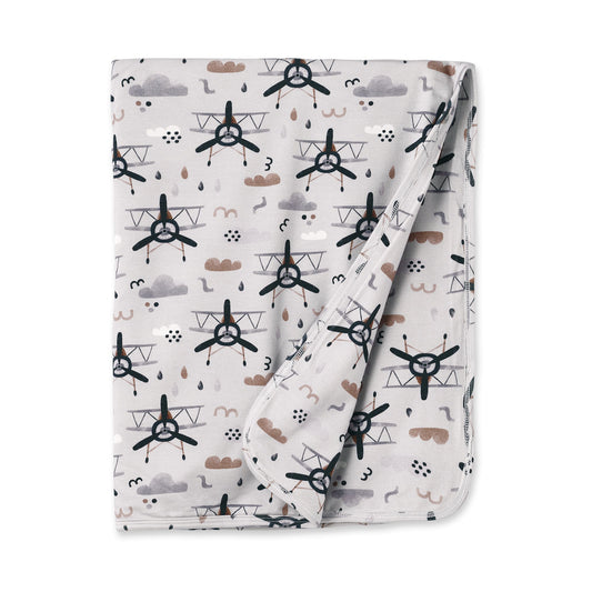 Airplane Stroller Blanket - Soft Bamboo Baby Gift