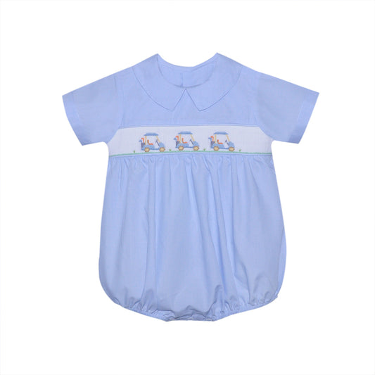 Golf Cart Smocked Bubble – Blue