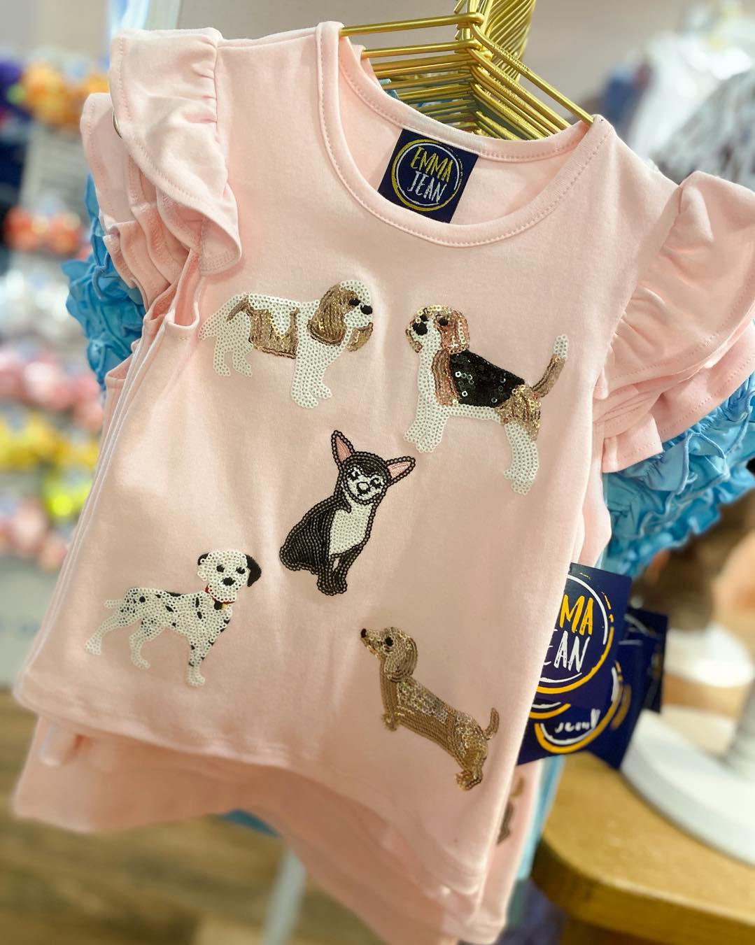 Sequin Puppy Appliqué Girls Shirt – Pink Dog Boutique Top