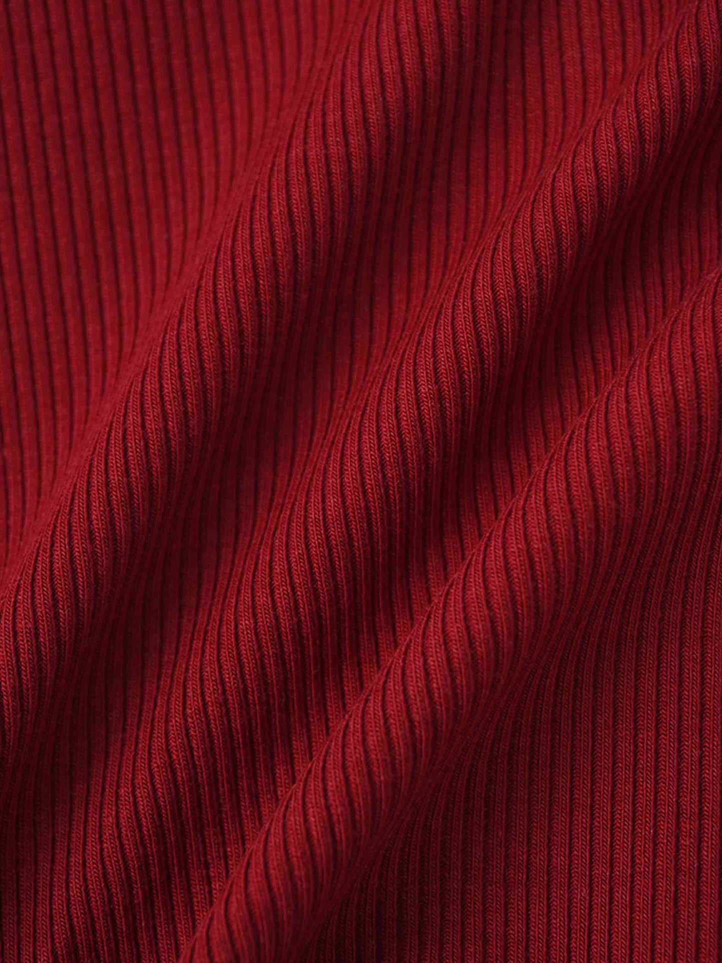 Thin Ribbed Cardigan - Burgundy