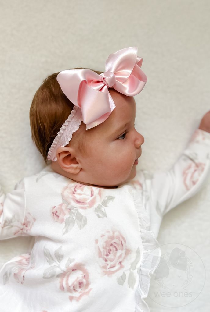 Add-A-Bow Stretch Ruffle Edge Girls Baby Bands – Two Pack
