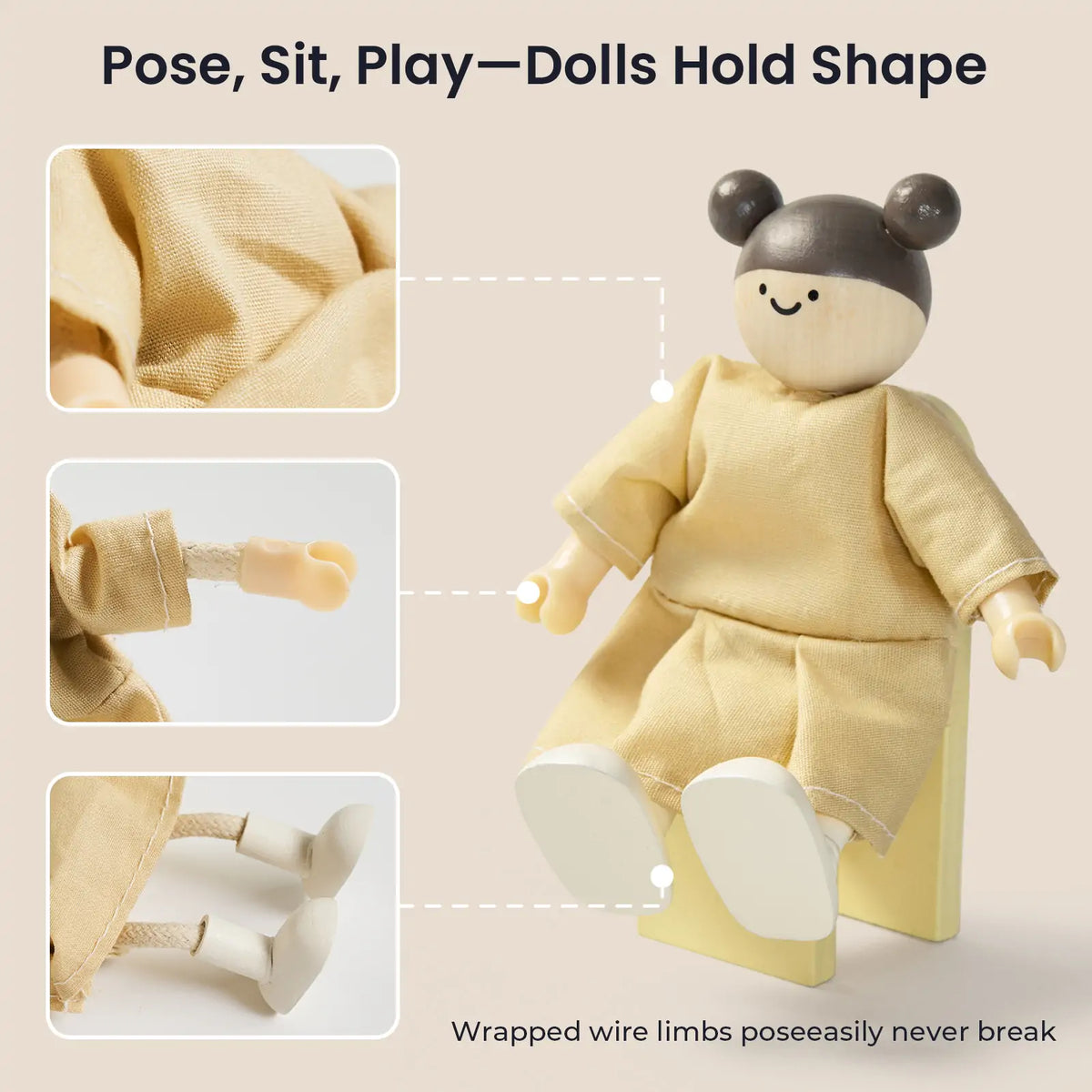 Tiny Land® Sweetwood Unicorn Dollhouse & Wooden Dollhouse Dolls
