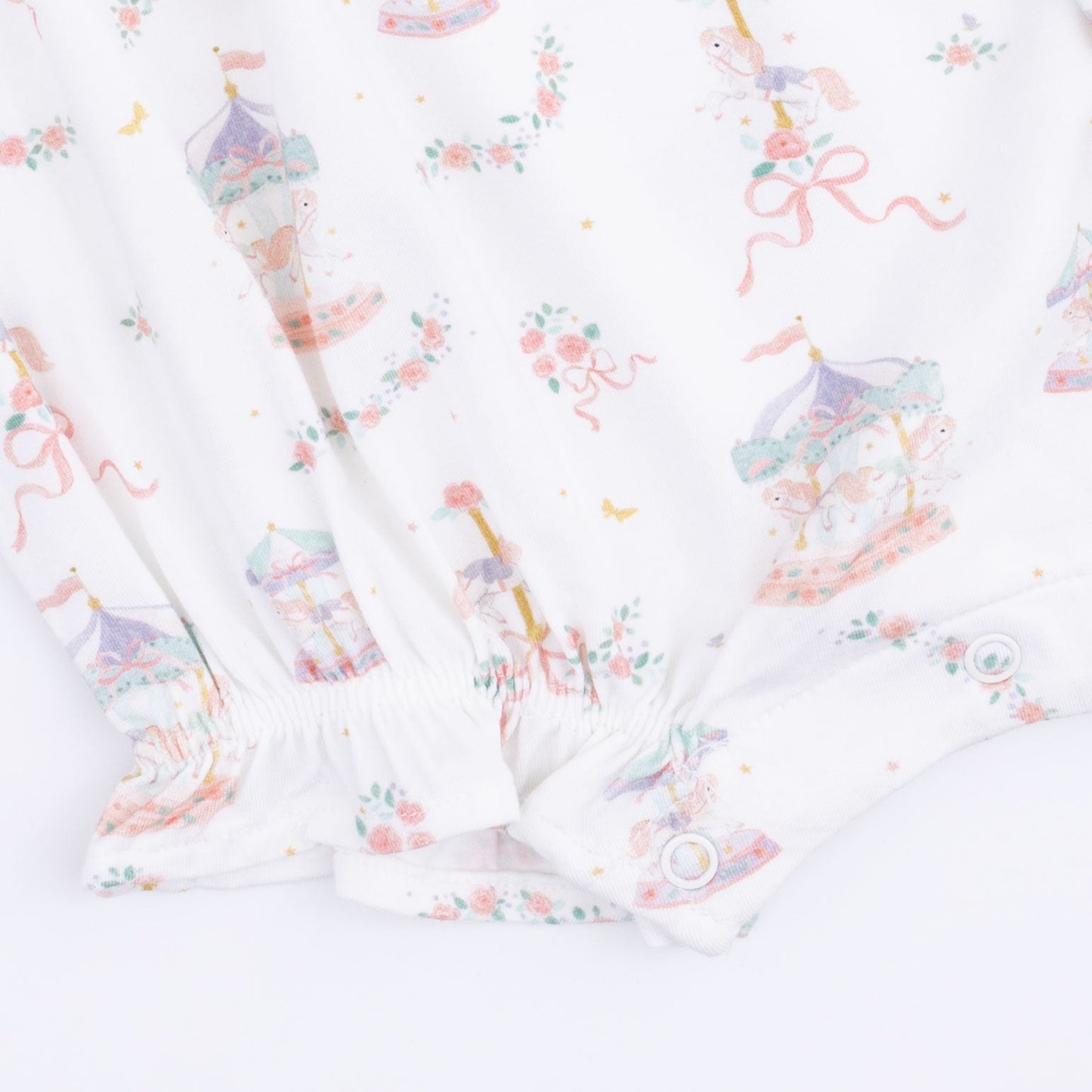 Carousel with Bows - Classic Puff Sleeve Babydoll Bubble