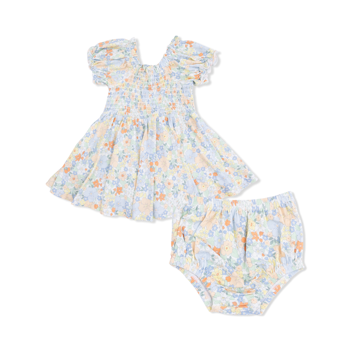 Georgia Floral - Smocked Twirly Dress and Bloomer