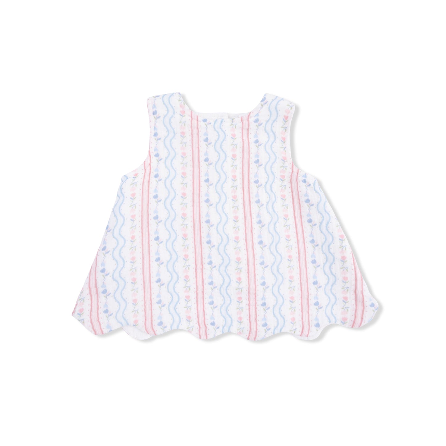 Tulip Stripe - Scallop Back Top with Bloomer & Headband