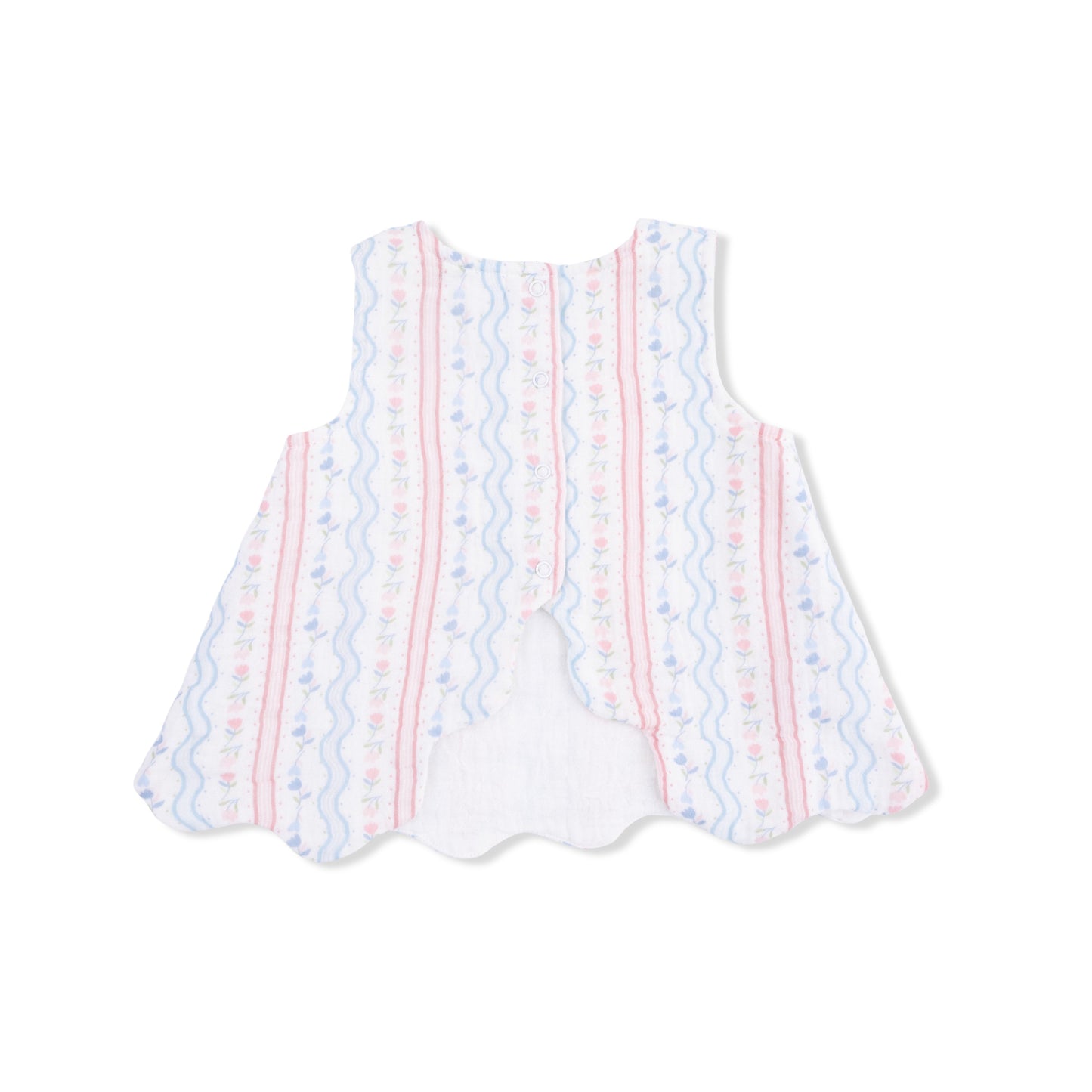 Tulip Stripe - Scallop Back Top with Bloomer & Headband