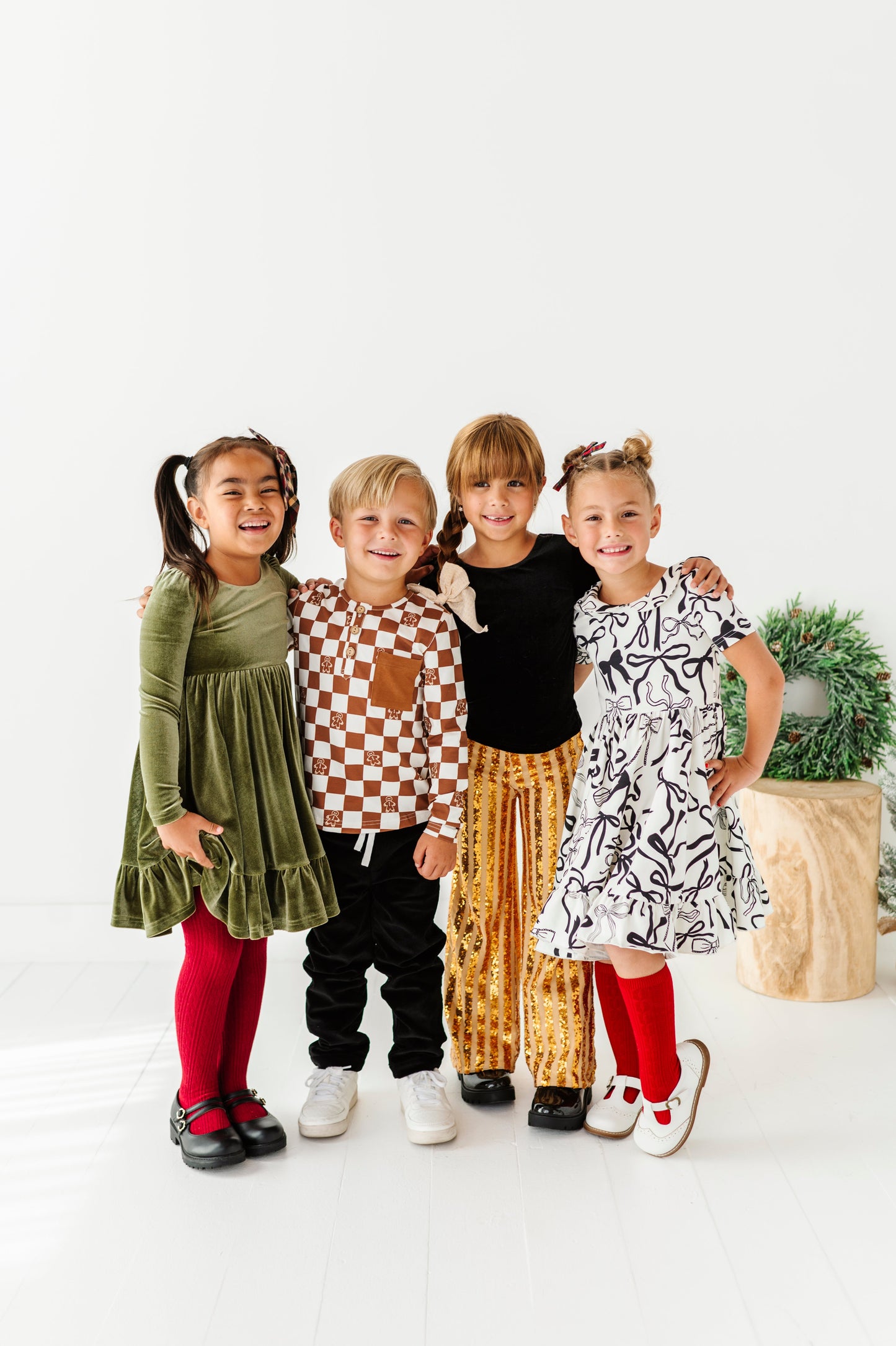 Gold Sequin Stripe | Wide-Leg Pants