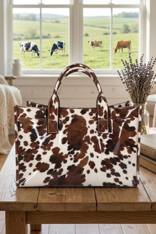 SC - ETA 10/29-11/12 The Cowhide Cutie Vinyl Tote Bag©