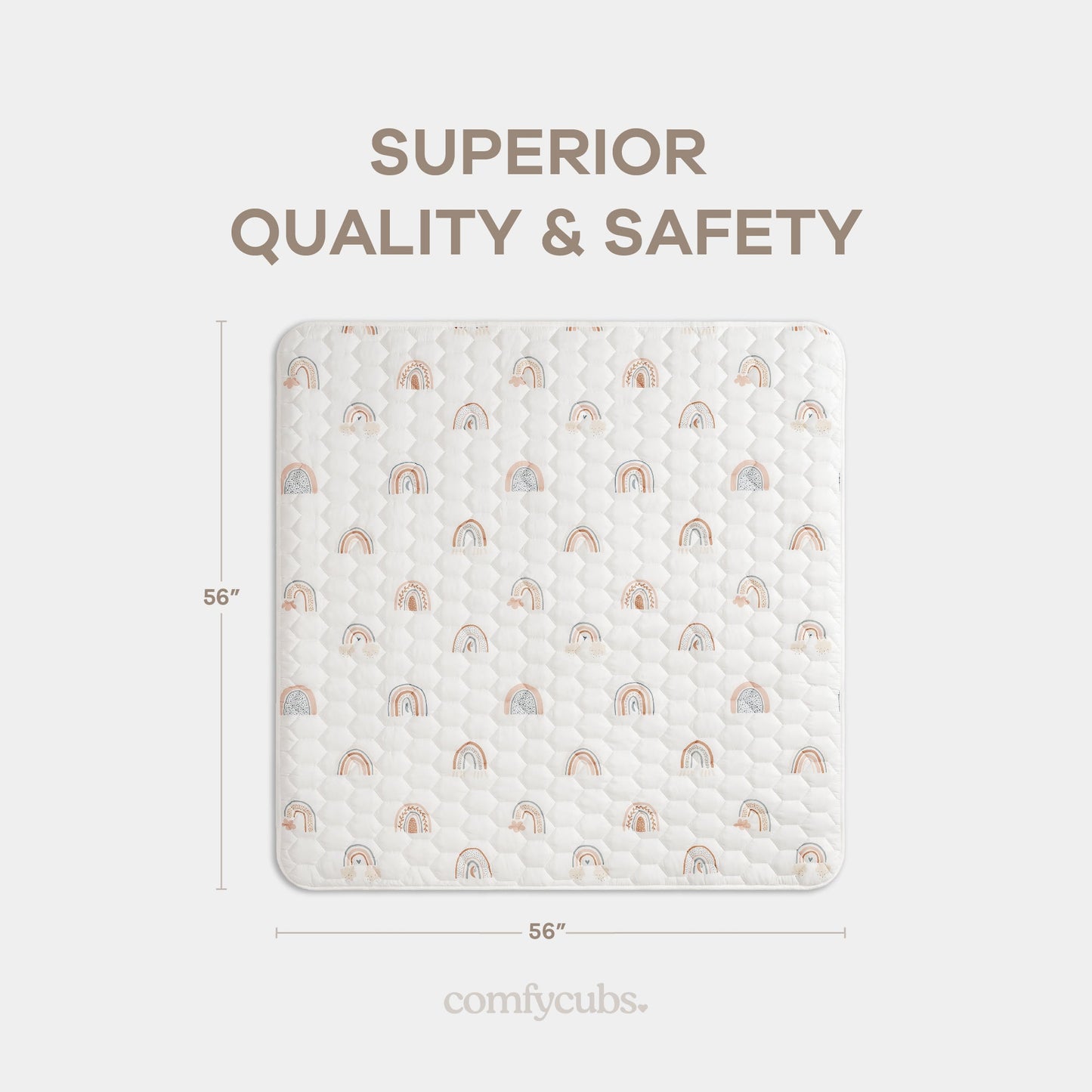 Play Mat with Non-Slip Bottom in Rainbow