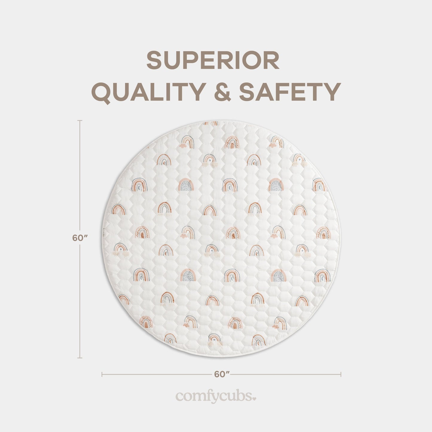 Play Mat with Non-Slip Bottom in Rainbow