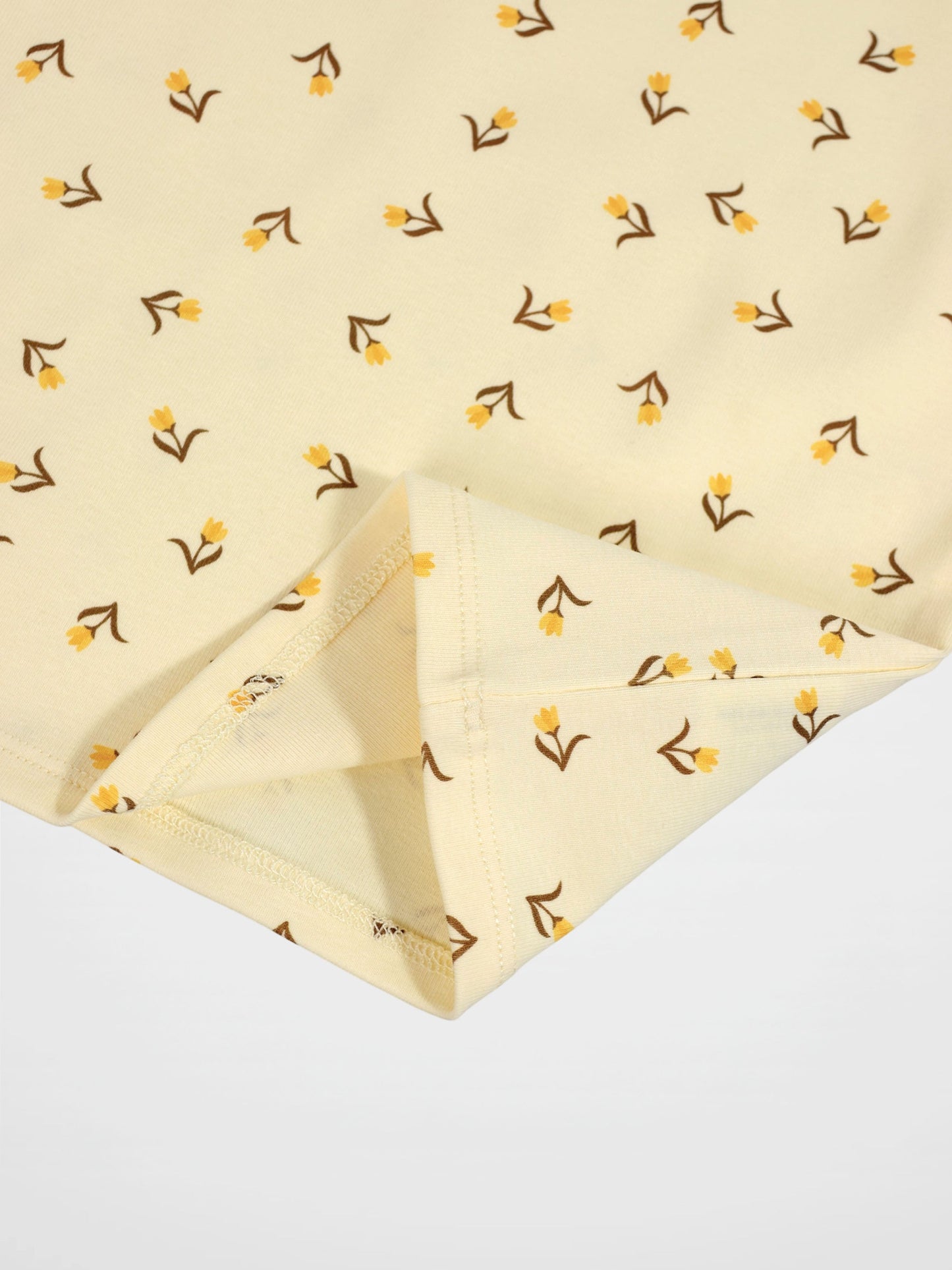 Butter Yellow Tulip Short Sleeve T-Shirt & Shorts Set