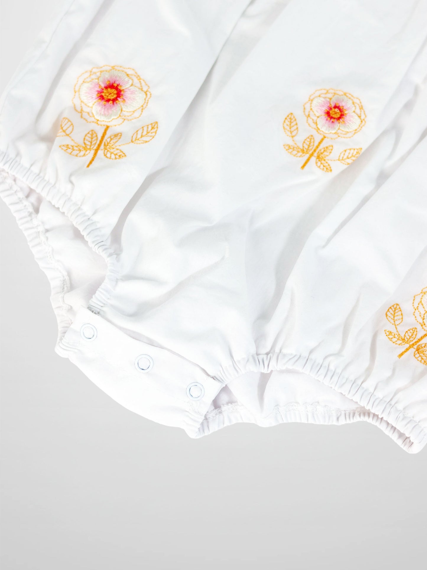 Embroidered Flower Romper