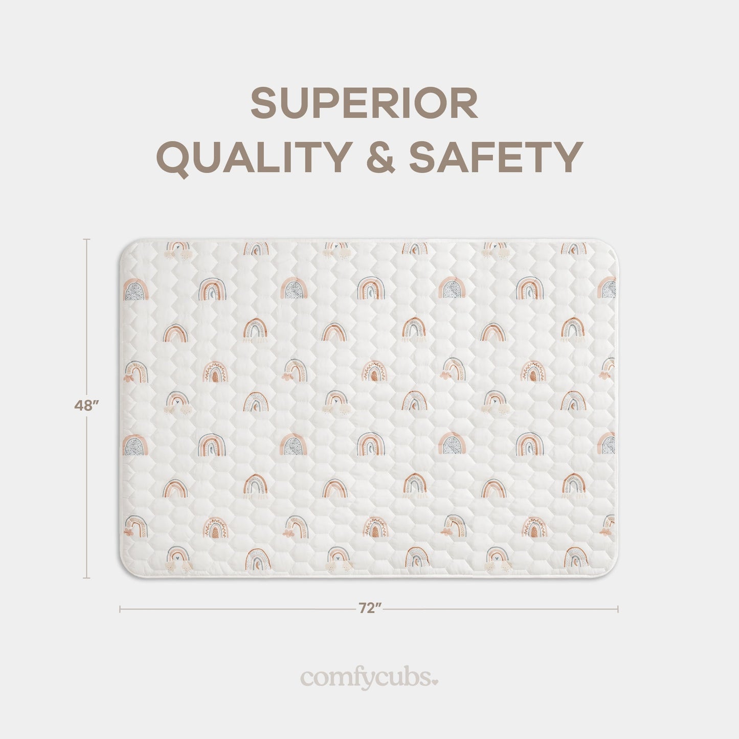 Play Mat with Non-Slip Bottom in Rainbow