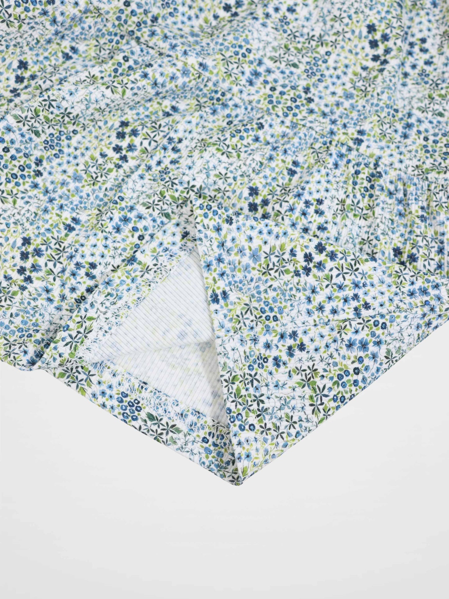 Blue Floral Robe - 3/4 Sleeves