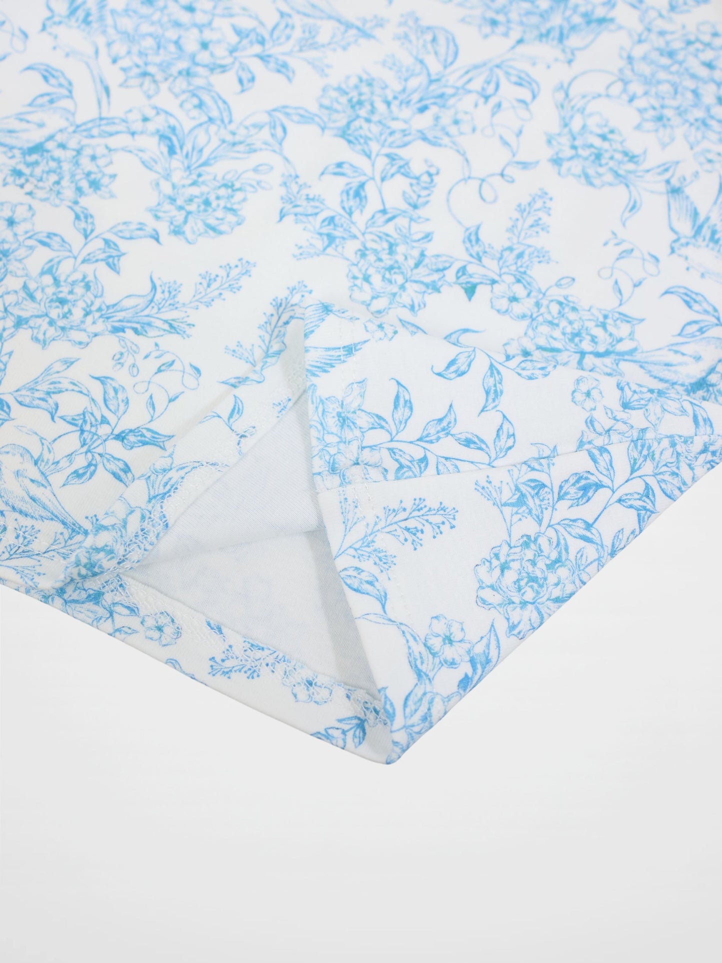 Blue Flowered Short Sleeve T-shirt