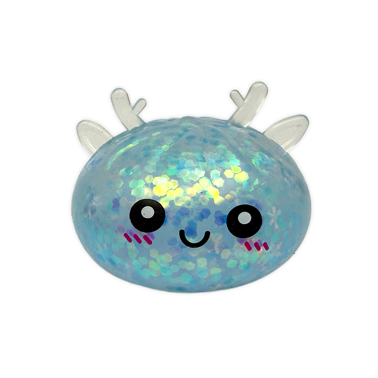 Christmas Mystery Reindeer Glitter Dumpling Squishy Toy