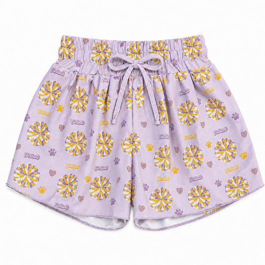 Purple & Gold Butterfly Shorts | Girls Game Day Boutique Shorts