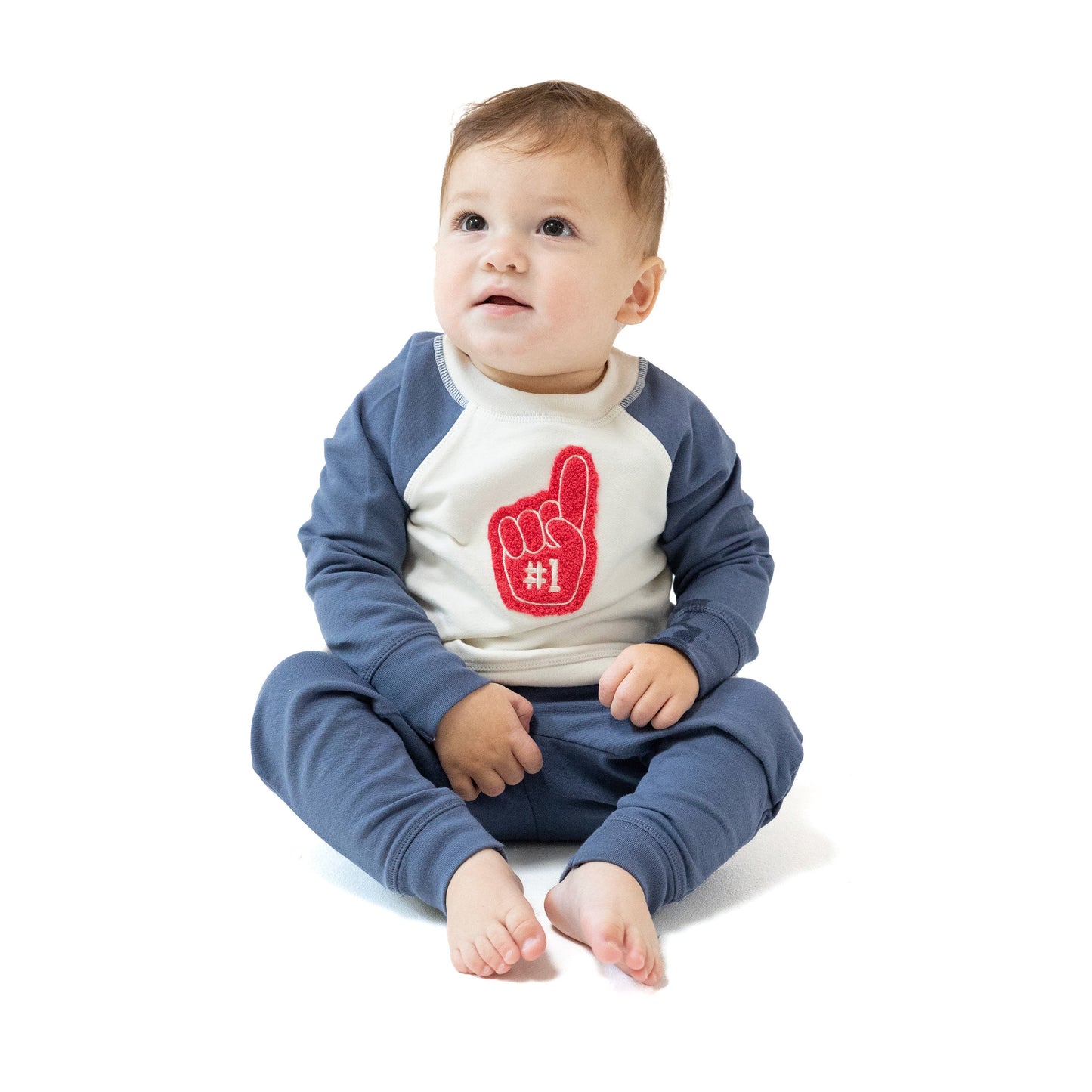 Raglan Sweatshirt with Red #1 Patch