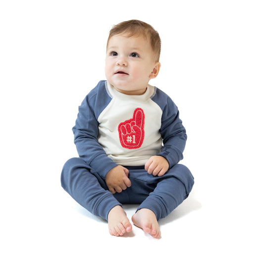 Raglan Sweatshirt with Red #1 Patch