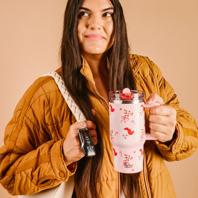 20 oz Lifestyle Flip Straw Tumbler – Holly Jolly Santa