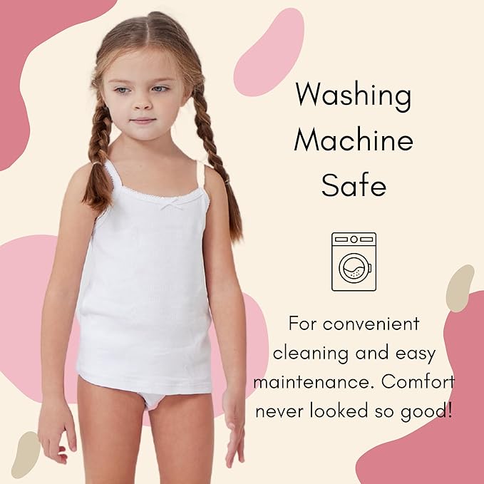 Feathers Girls Solid White Snug Fit Tagless Briefs Underwear - 100% Cotton Super Soft Panties