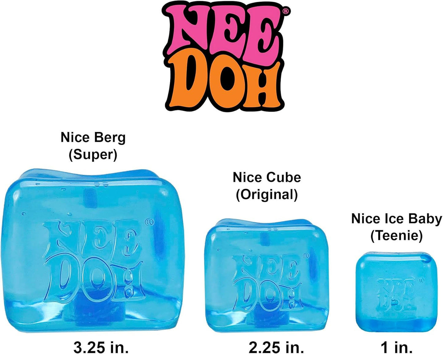 NeeDoh Nice Ice Baby Teenie Sensory Cube – Super Solid Squish Fidget Toy for Kids & Adults