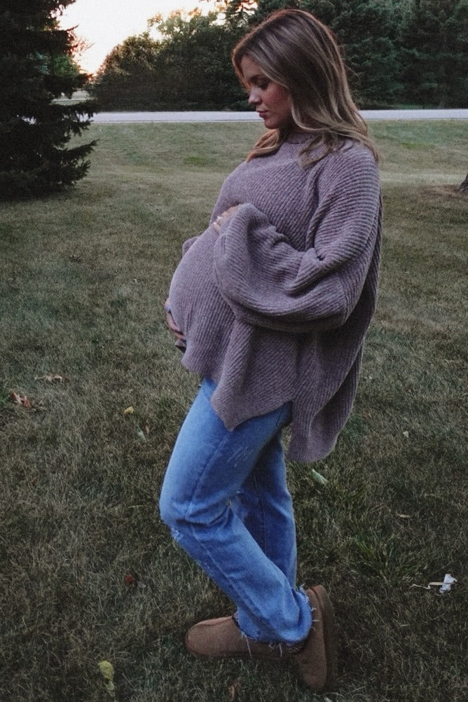 Blue Straight Leg Frayed Hem Maternity Jeans