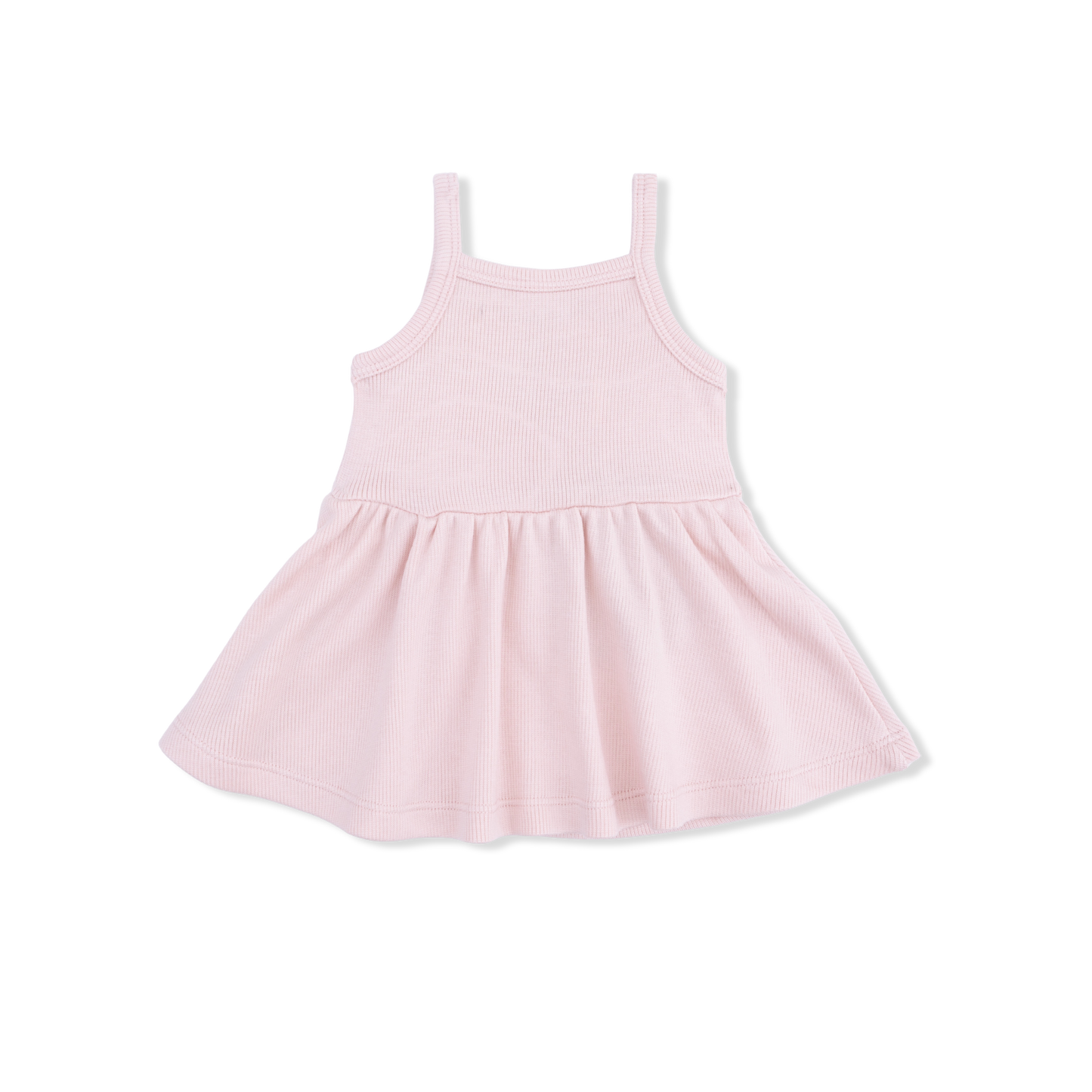 Solid Veiled Pink - Tank with Peplum