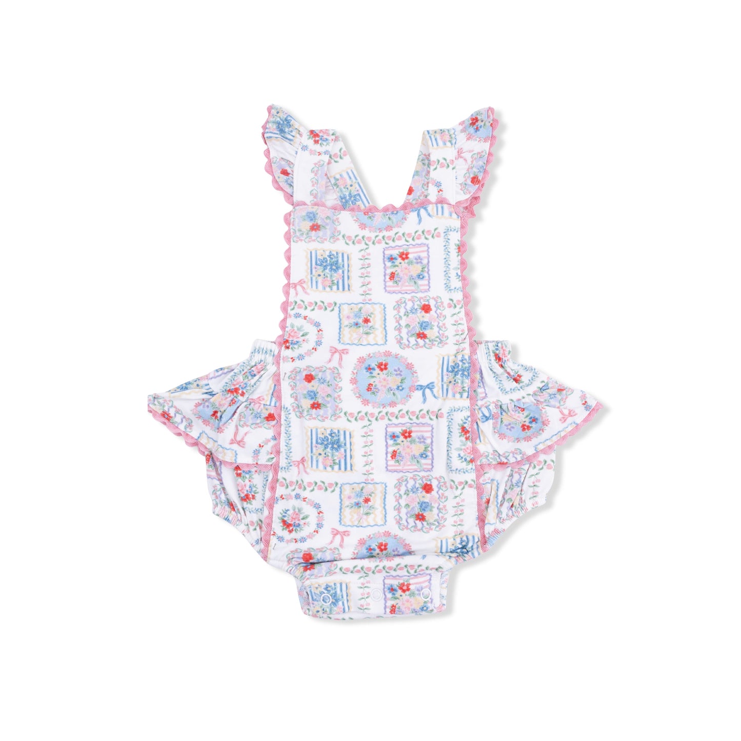 Julep's Floral Patchwork - Ric Rac Ruffle Sunsuit