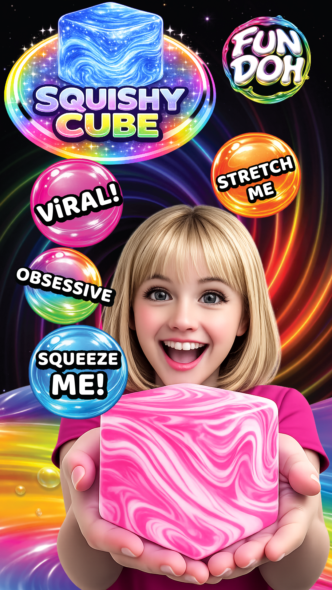 Fun Doh Swirl Squishy Cubes – Viral Sensory Fidget Toy