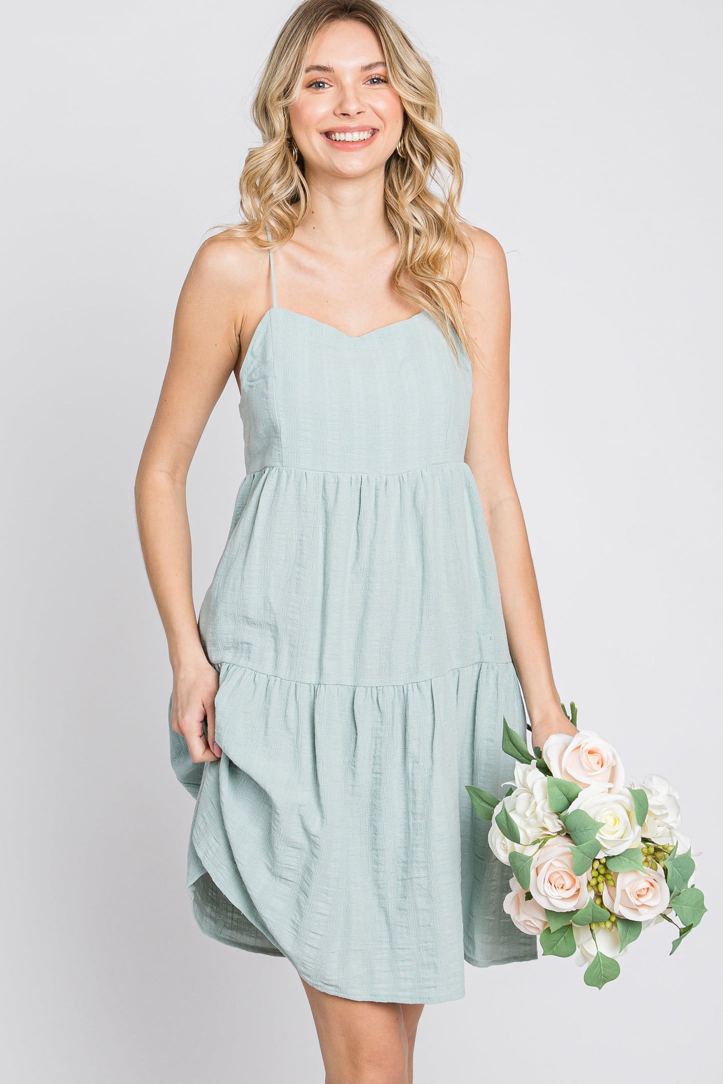 Mint Tiered Mini Dress