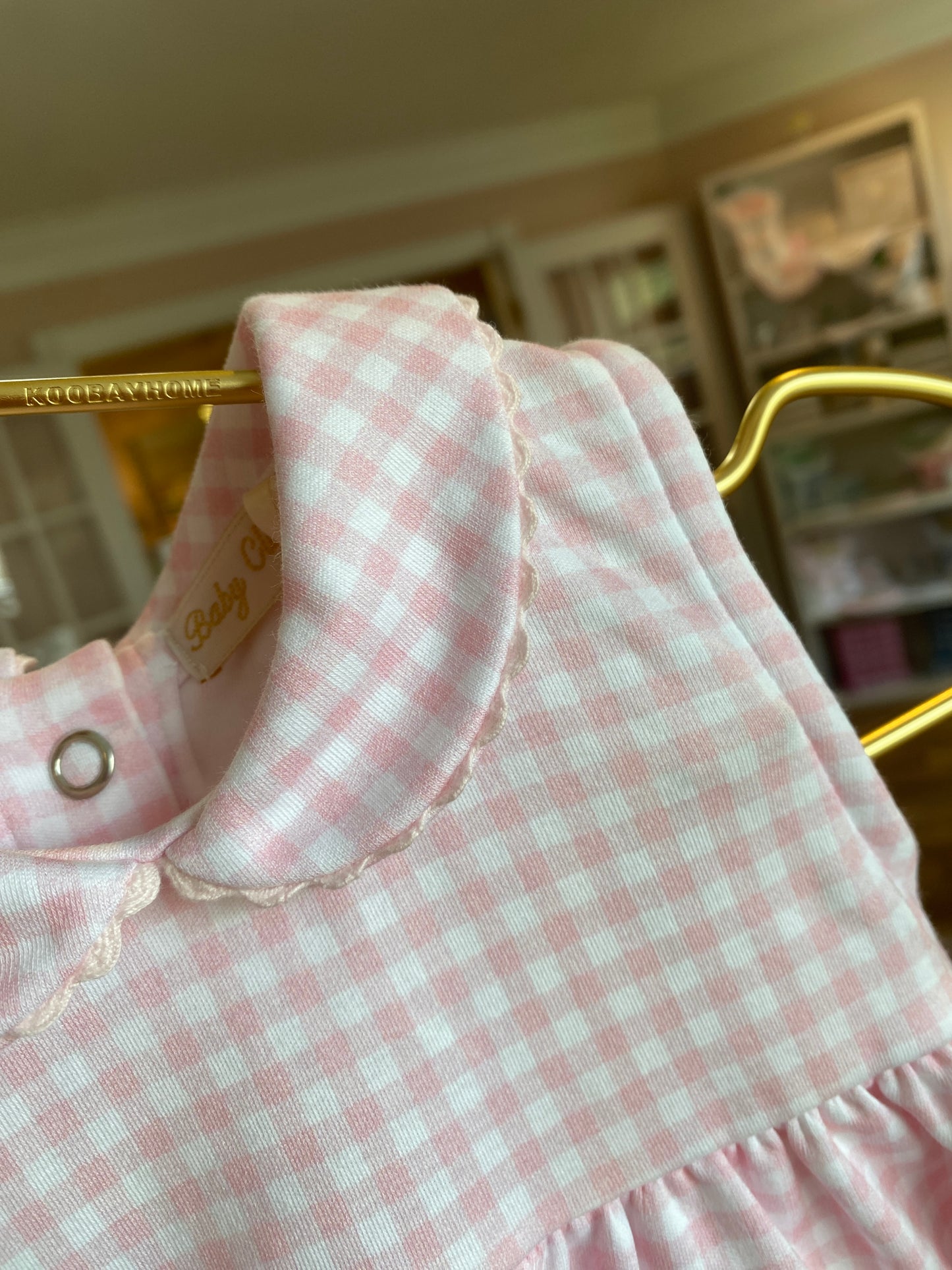 Pink Mini Checks Printed Dress